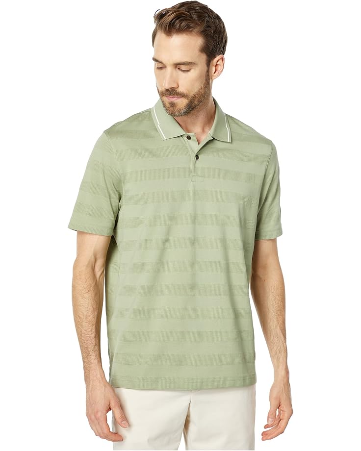Ted Baker Irby Short Sleeve Textured Stripe Polo Men's Pale Green