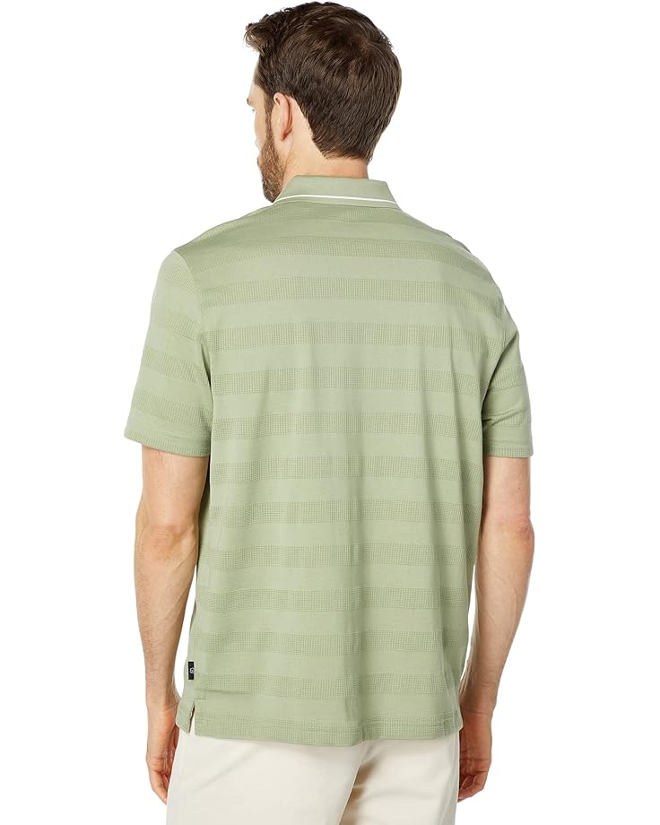 Ted Baker Irby Short Sleeve Textured Stripe Polo Men's Pale Green