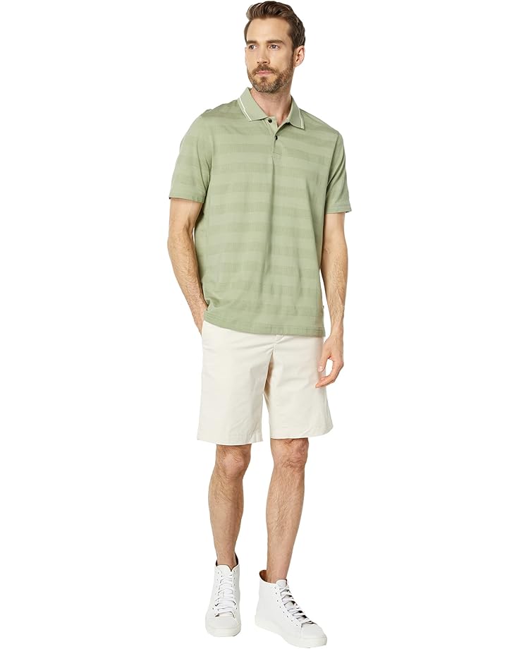 Ted Baker Irby Short Sleeve Textured Stripe Polo Men's Pale Green