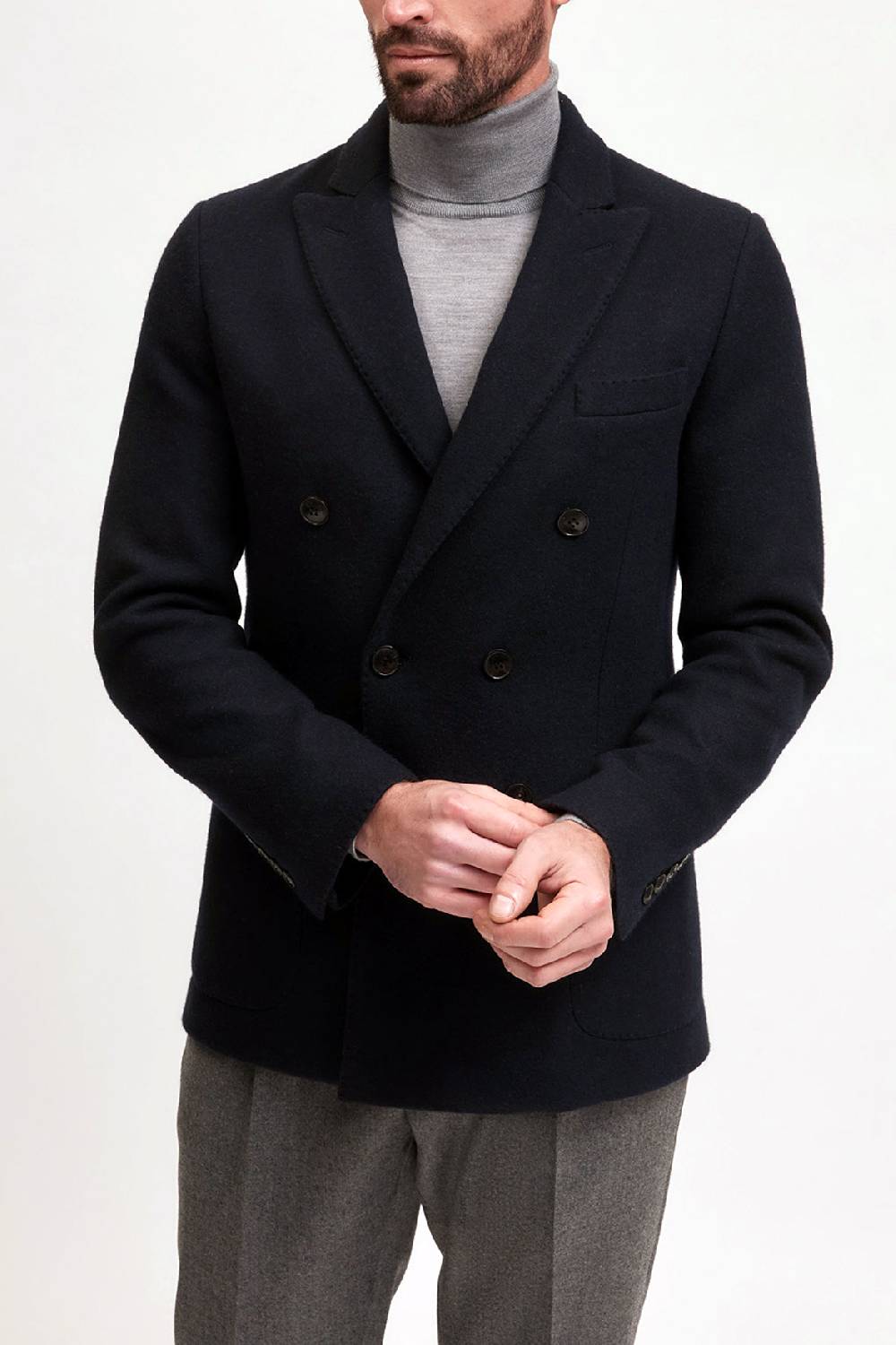 Manzoni 24 Giacca doppiopetto jersey in tessuto cashmere Loro Piana Novità | Abbigliamento