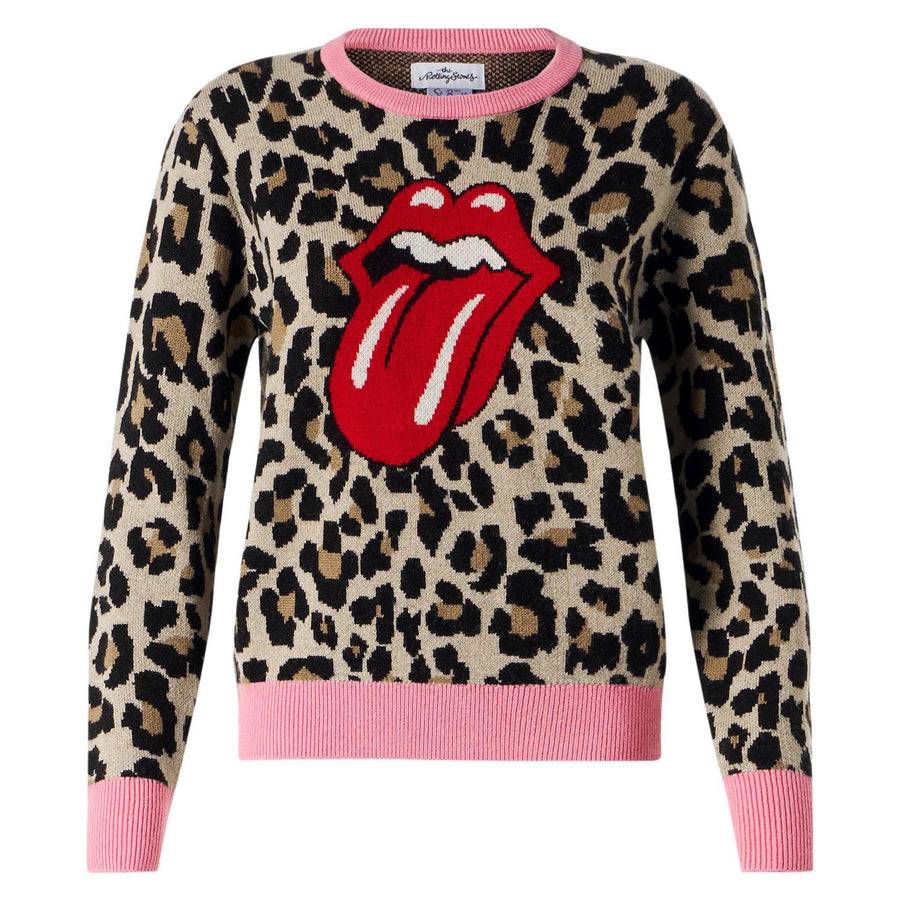 Mc2 Saint Barth Maglia da donna garzata con stampa animalier | EDIZIONE SPECIALE DEI ROLLING STONES®